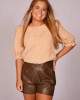 Taupe Textured Half Sleeve Top Taupe Textured Half Sleeve Top